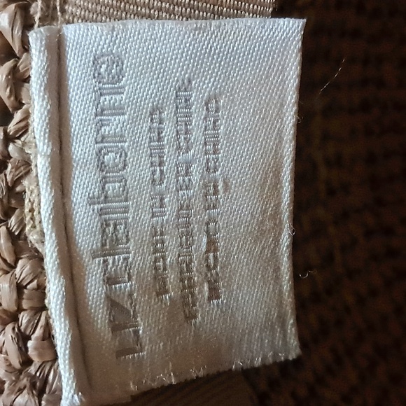 Liz Claiborne Floppy Sun Hat with Ribbon and Wooden Bead Raffia Crochet Straw - Picture 6 of 8